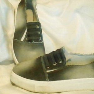Grey twotoned Canvas slip-on shoes size 8